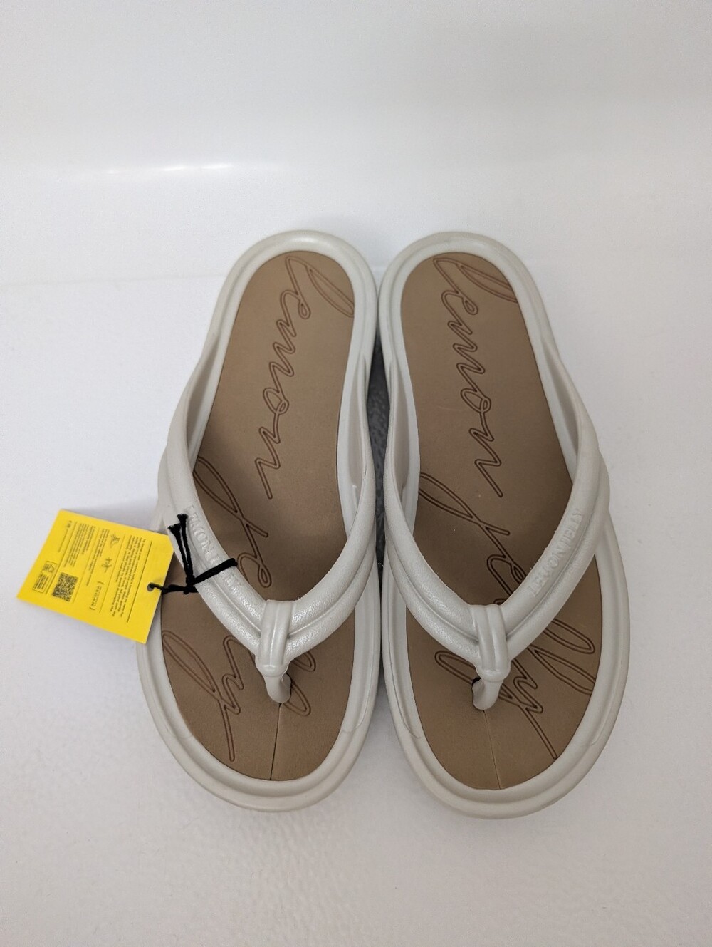 Lemon Jelly Women's White Foam Thong Sandals with Padded Straps